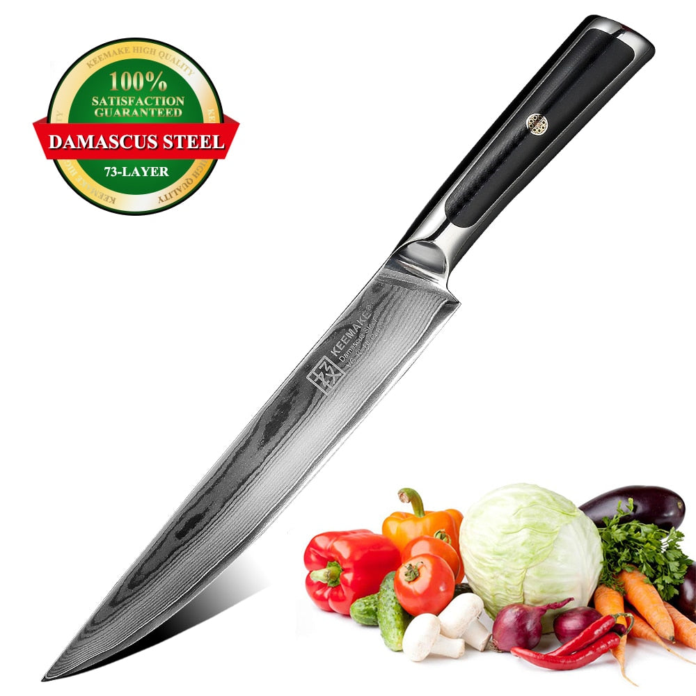 KEEMAKE 8 inch Chef Knife Japanese Knife Damascus Steel Kitchen Meat  Cutlery