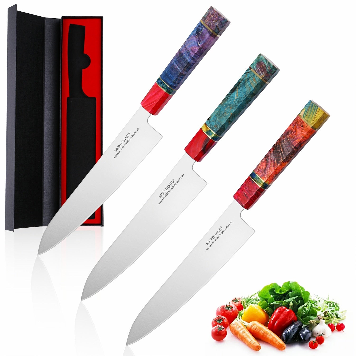 KEEMAKE Damascus Knives 8'' / 6.5 Chef Knife Japanese VG10 Core